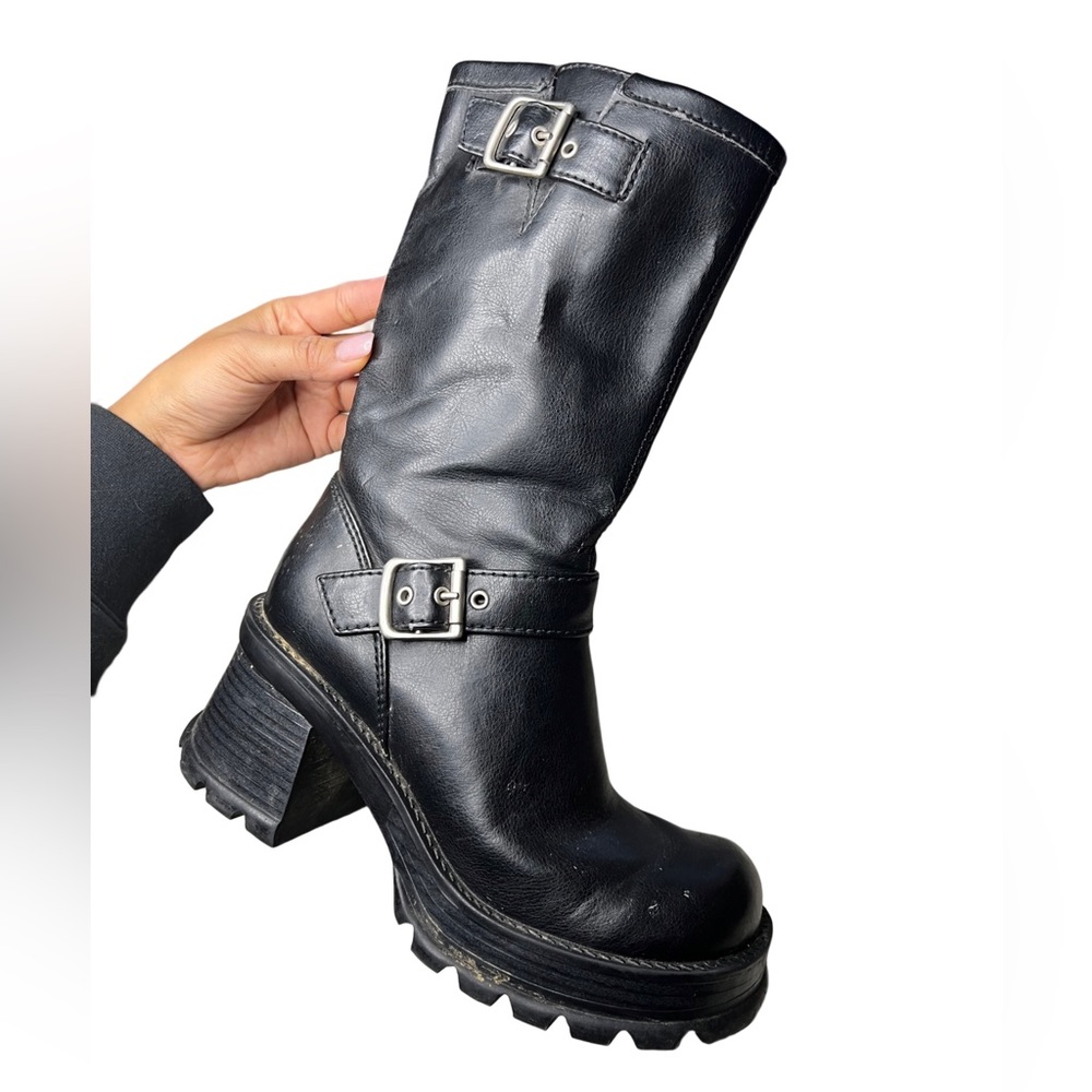 Vintage 90s y2k No Boundaries Chunky Platform Boots Black Size 6 Bratz G…